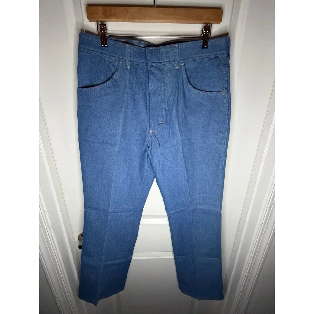 Vintage 70's Wrangler‎ Blue Denim Jeans Size Men's 34x30 NWOT Made In USA